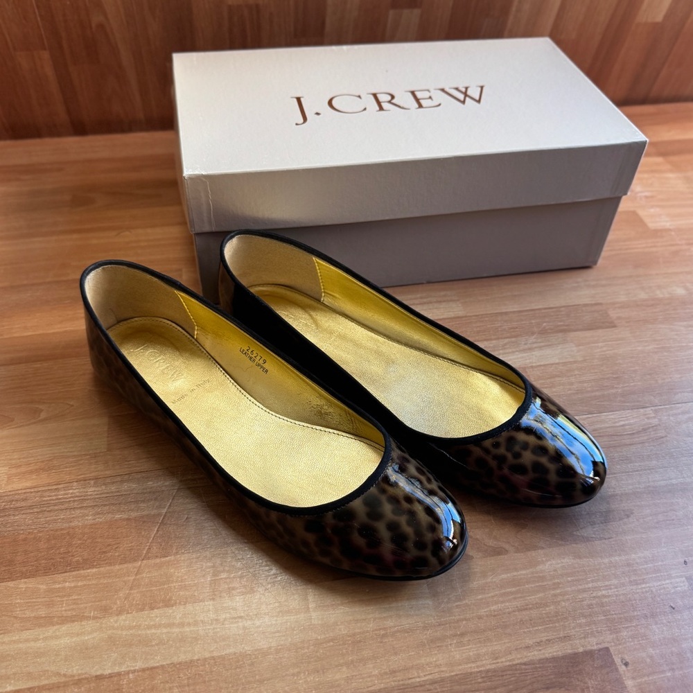 J.Crew Kelcey patent tortoise ballet flats.size 8 - Picture 4 of 14